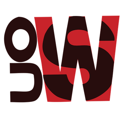 UOSW Logo, letters in red and black