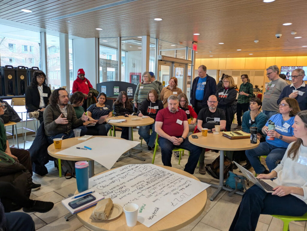 A small group meeting at the Northeast Regional Bargaining Summit.
